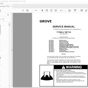 Grove Crane 7755B & YB7722 Service Manual - PDF DOWNLOAD