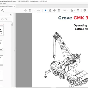 Grove Crane Manitowoc GMK 3060i Lattice Extension Operating Manual 3113217 - PDF DOWNLOAD