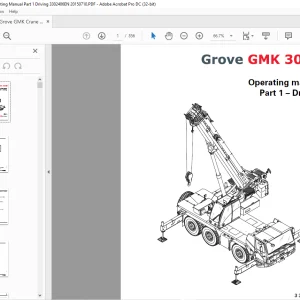 Grove Crane Manitowoc GMK 3060i Part 1 - Driving Operating Manual 3302406 - PDF DOWNLOAD