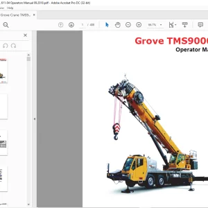 Grove Crane Manitowoc TMS9000-2 Operator Manual - PDF DOWNLOAD