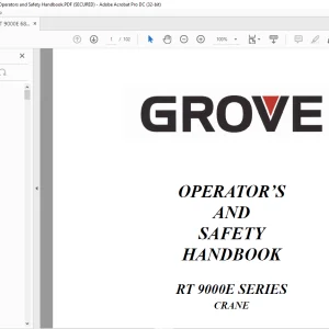 Grove Crane RT 9000E Series Operator's & Safety Handbook Manual 6-828-100003 - PDF DOWNLOAD