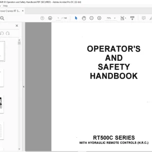 Grove Crane RT500C Series Operator's & Safety Handbook Manual - PDF DOWNLOAD