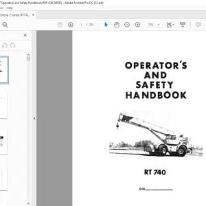 Grove Crane RT740 Operator's & Safety Handbook Manual - PDF DOWNLOAD