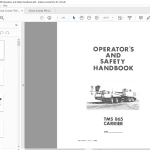 Grove Crane TMS 865 Carrier Operator's & Safety Handbook Manual - PDF DOWNLOAD