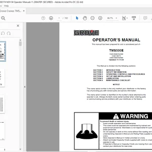Grove Crane TMS500E Operator's Manual 6-828-100174 - PDF DOWNLOAD