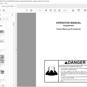 Grove Crane TMS800 ET3 QSM OM CTRL 132-08 warm up (Supplement) Operator Manual - PDF DOWNLOAD