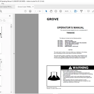 Grove Crane TMS800E Operator's Manual - PDF DOWNLOAD