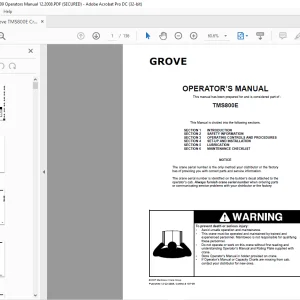 Grove Crane TMS800E Operator's Manual 107-09 - PDF DOWNLOAD