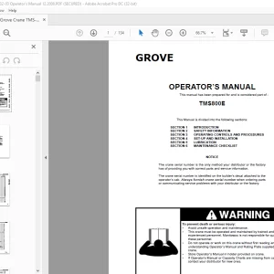 Grove Crane TMS800E Operator's Manual 132-03 - PDF DOWNLOAD