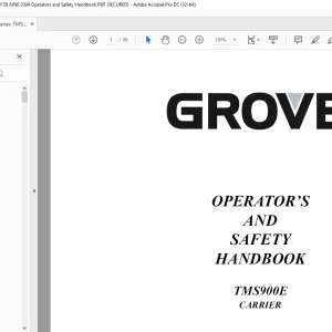 Grove TMS900E Carrier Operator's & Safety Handbook Manual 6828100158 - PDF DOWNLOAD
