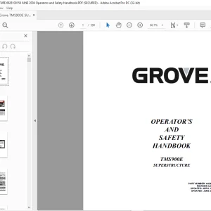 Grove TMS900E Superstructure Operator's & Safety Handbook Manual - PDF DOWNLOAD