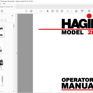 Hagie Hi-Tractor 284 Operator's Manual 493192 - PDF DOWNLOAD