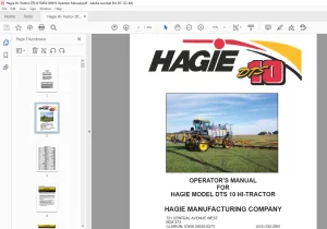 Hagie Hi-Tractor DTS 10 Operator's Manual - PDF DOWNLOAD
