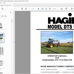 Hagie Hi-Tractor DTS 10 Operator's Manual 493331 - PDF DOWNLOAD