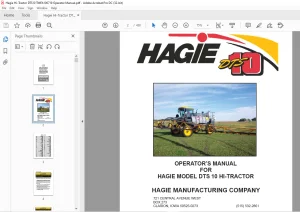 Hagie Hi-Tractor DTS 10 Operator's Manual 493493 - PDF DOWNLOAD