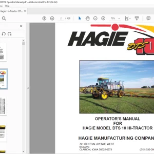 Hagie Hi-Tractor DTS 10 Operator's Manual 493493 - PDF DOWNLOAD