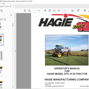 Hagie Hi-Tractor DTS 10 Operator's Manual 493517 - PDF DOWNLOAD