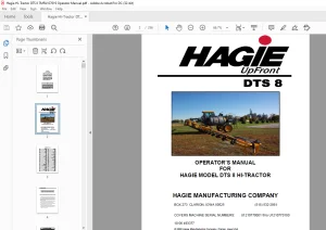 Hagie Hi-Tractor DTS 8 Operator's Manual 493377 - PDF DOWNLOAD