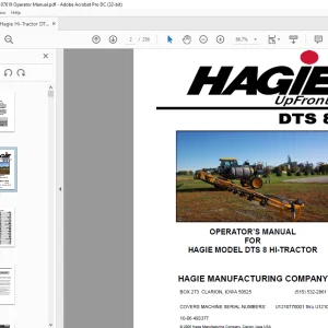 Hagie Hi-Tractor DTS 8 Operator's Manual 493377 - PDF DOWNLOAD