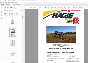 Hagie Hi-Tractor DTS 8 Operator's Manual 493405 - PDF DOWNLOAD