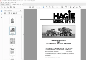 Hagie Hi-Tractor STS 10 Operator's Manual 493307 - PDF DOWNLOAD