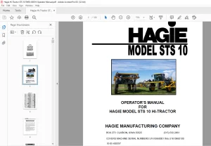Hagie Hi-Tractor STS 10 Operator's Manual 493357 - PDF DOWNLOAD