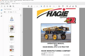 Hagie Hi-Tractor STS 12 Sprayer Operator's Manual 493473 - PDF DOWNLOAD