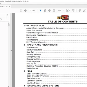 Hagie Hi-Tractor STS 12 Technical Manual 493683 - PDF DOWNLOAD