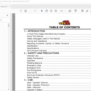 Hagie Hi-Tractor STS 12i Sprayer Technical Manual 493636 - PDF DOWNLOAD