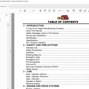 Hagie Hi-Tractor STS 12i Technical Manual 493689 - PDF DOWNLOAD