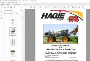 Hagie Hi-Tractor STS 14 Operator's Manual 493421 - PDF DOWNLOAD