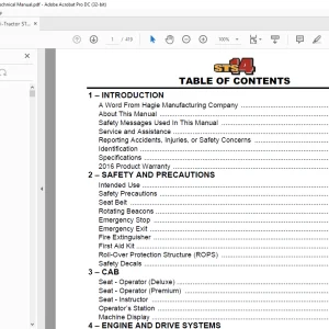 Hagie Hi-Tractor STS 14 Sprayer Technical Manual 493633 - PDF DOWNLOAD