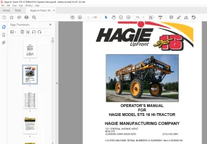 Hagie Hi-Tractor STS 16 Sprayer Operator's Manual 493457 - PDF DOWNLOAD