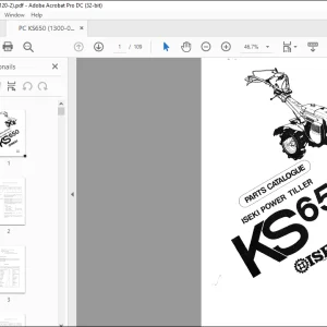 Iseki Power Tiller KS650 Parts Catalog Manual - PDF DOWNLOAD