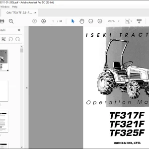 Iseki Tractors TF317F TF321F TF25F Operation Manual - PDF DOWNLOAD