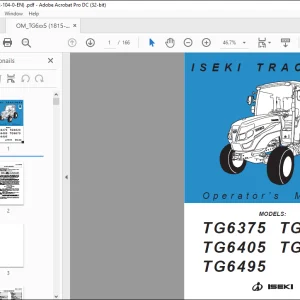 Iseki Tractors TG6375 TG6625 TG6405 TG6675 TG6495 Operator’s Manual - PDF DOWNLOAD