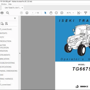 Iseki Tractors TG6675 Operator’s Manual - PDF DOWNLOAD