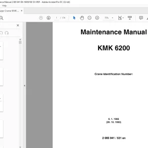 Krupp Crane KMK 6200 Maintenance Manual  - PDF DOWNLOAD