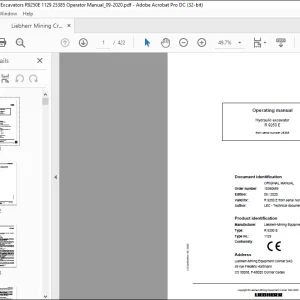 LIEBHERR Hydraulic excavator P 9250 E Operating Manual 25385 - PDF DOWNLOAD