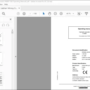 LIEBHERR Hydraulic excavator R 9800 Operating Manual 18181 - PDF DOWNLOAD
