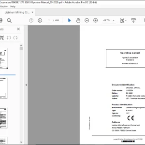LIEBHERR Hydraulic excavator R9400 E Operating Manual - PDF DOWNLOAD