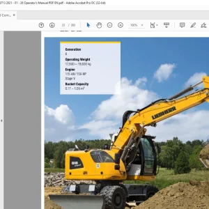 Liebherr A 918 Compact Litronic 1508 (USA - CAN) Hydraulic Excavator Operator's Manual 79713 - PDF DOWNLOAD