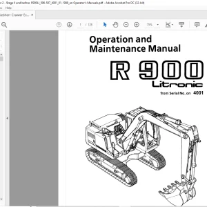 Liebherr CRAWLER EXCAVATOR R900 Litronic Operating manual SN4001 - PDF DOWNLOAD