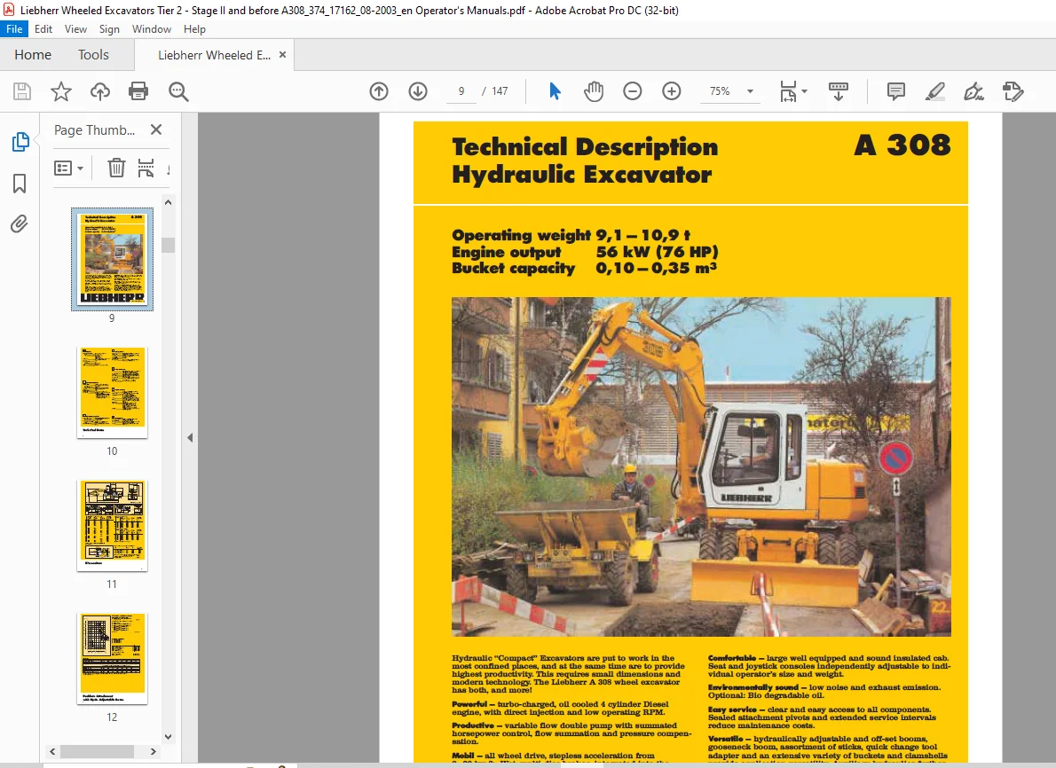 Liebherr Crawler Excavators A308 Operation and Maintenance Manual 17162 - PDF DOWNLOAD - Image 3