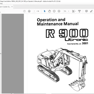 Liebherr Crawler Excavators R900 Litronic Operation and maintenance manual - PDF DOWNLOAD