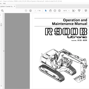 Liebherr Crawler Excavators R900B Litronic Operation and Maintenance Manual 6135 - 8259 - PDF DOWNLOAD