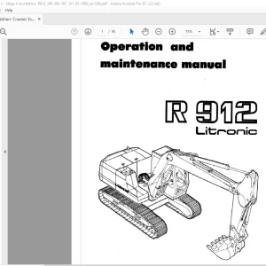 Liebherr Crawler Excavators R912 Litronic Operation and maintenance manual - PDF DOWNLOAD