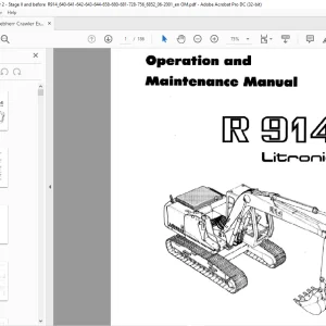 Liebherr Crawler Excavators R914 Litronic Operation and Maintenance Manual-  PDF DOWNLOAD