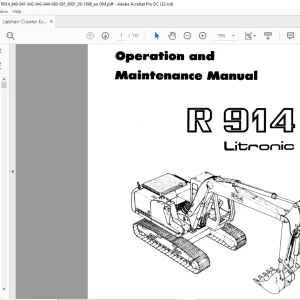 Liebherr Crawler Excavators R914 Litronic Operation and maintenance manual - PDF DOWNLOAD
