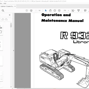 Liebherr Crawler Excavators R932 Litronic Operation and Maintenance Manual - PDF DOWNLOAD
